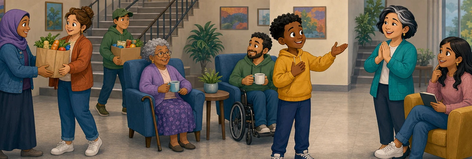 Illustrated scene 3 from Elevator Kindness