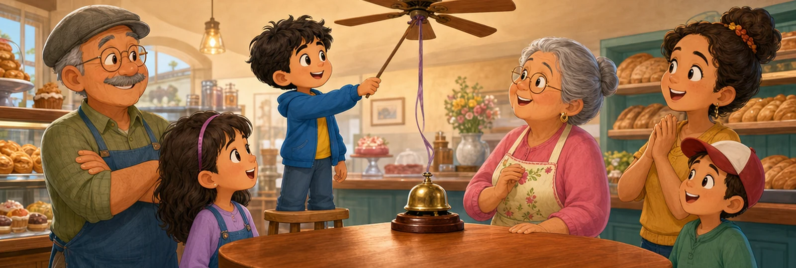Illustrated scene 3 from The Bakery Bell Puzzle