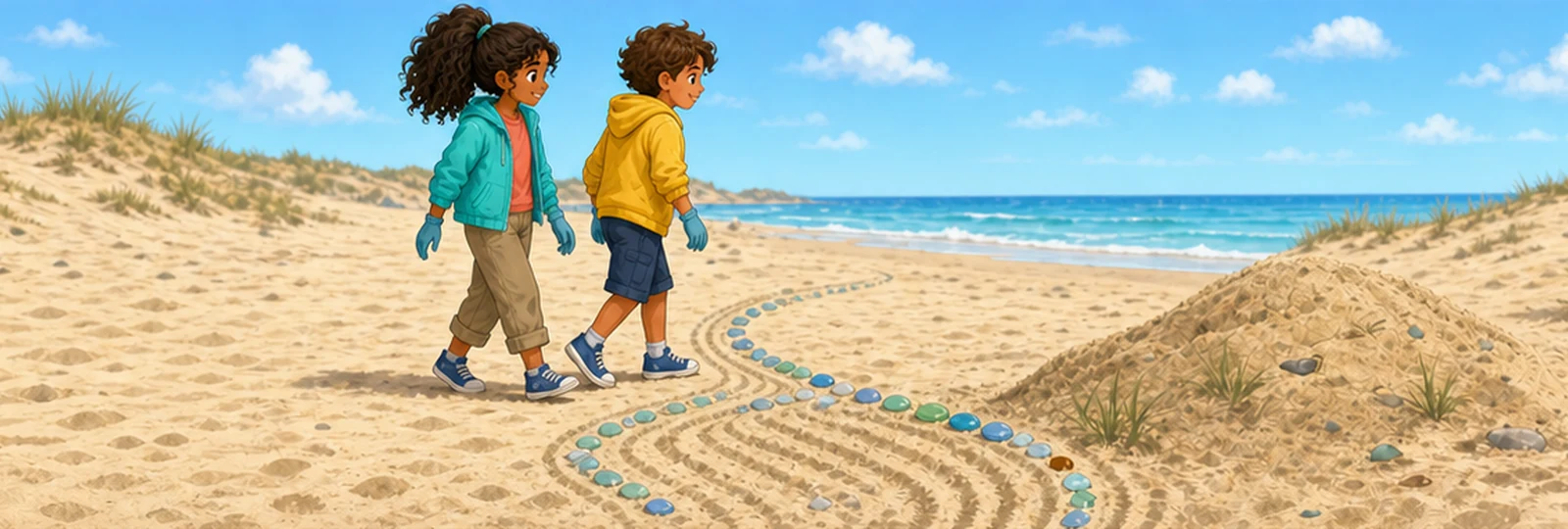 Illustrated scene 2 from The Beach Glass Pattern
