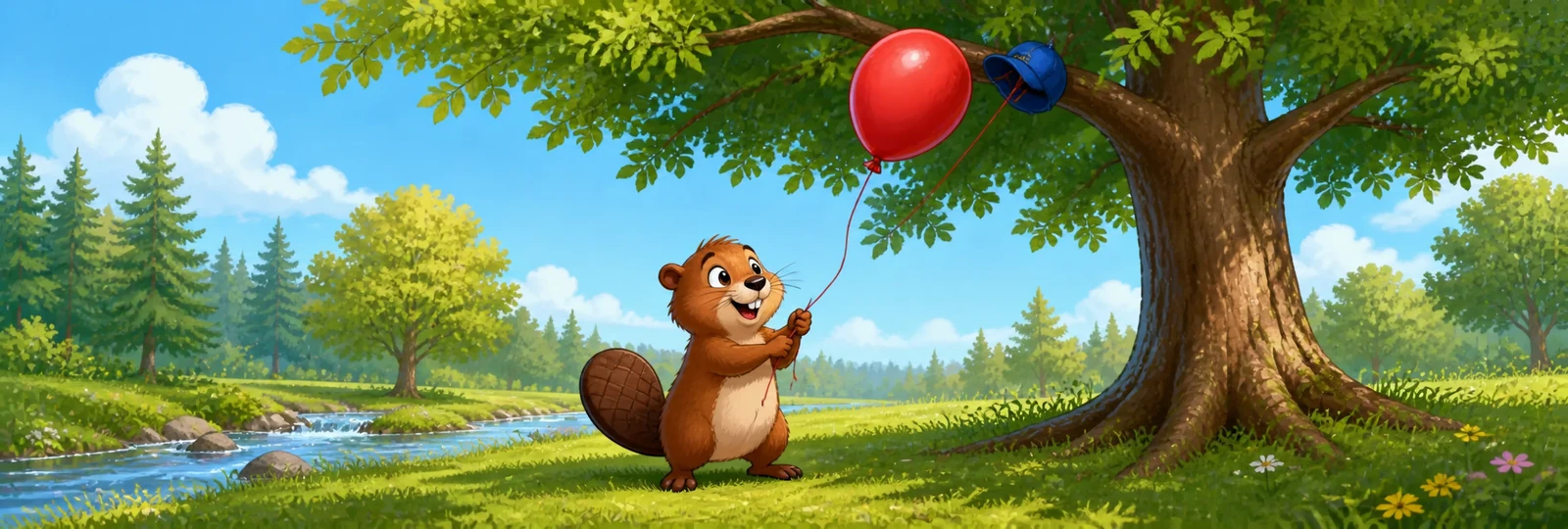 Illustrated scene 1 from Beaver Balloon