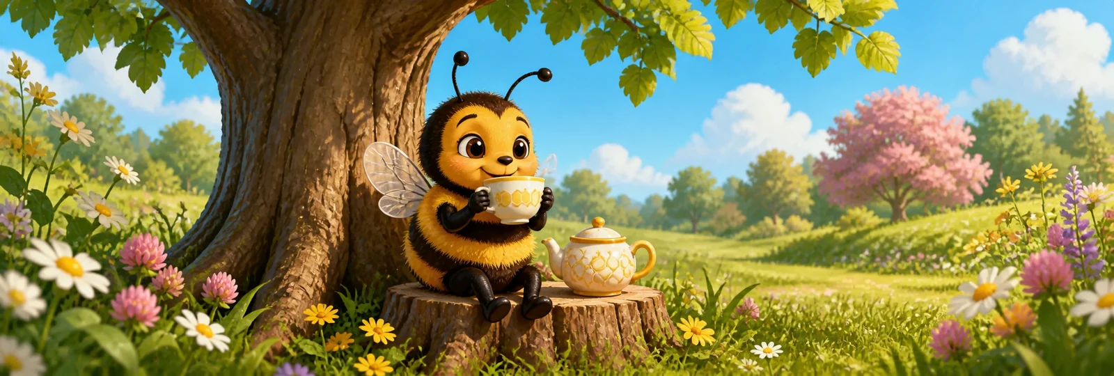 Illustrated scene 1 from Bee Tea