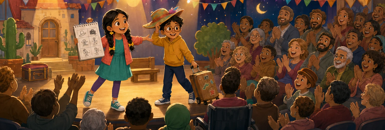 Illustrated scene 3 from The Two-Language Play