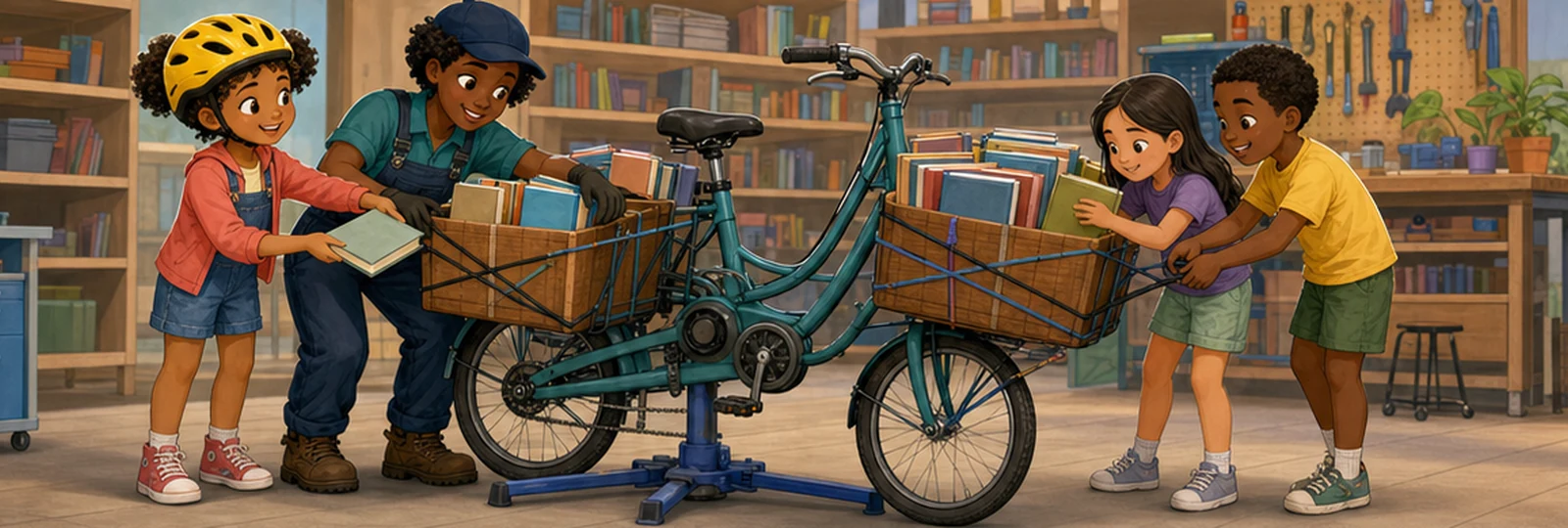 Illustrated scene 2 from The Book Bike