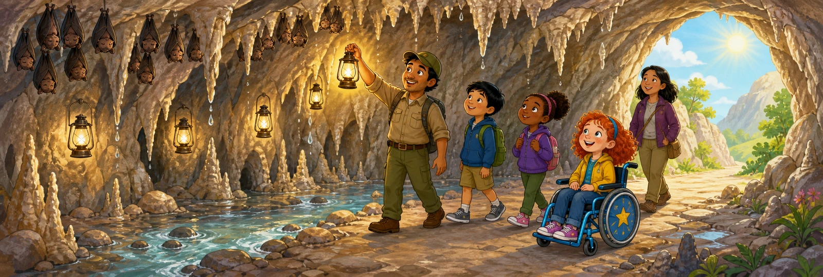Illustrated scene 1 from Cave Explore