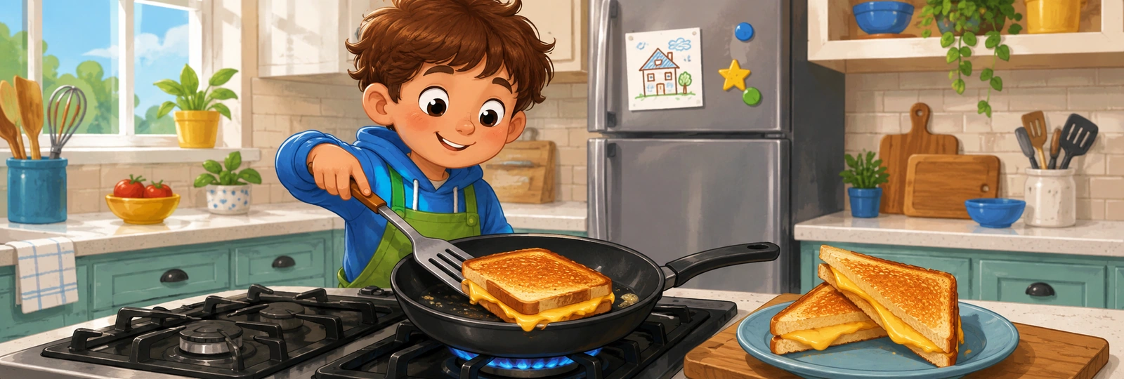 Illustrated scene 1 from Cheese Melt
