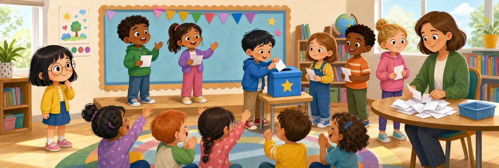 Illustrated scene 1 from Class Election