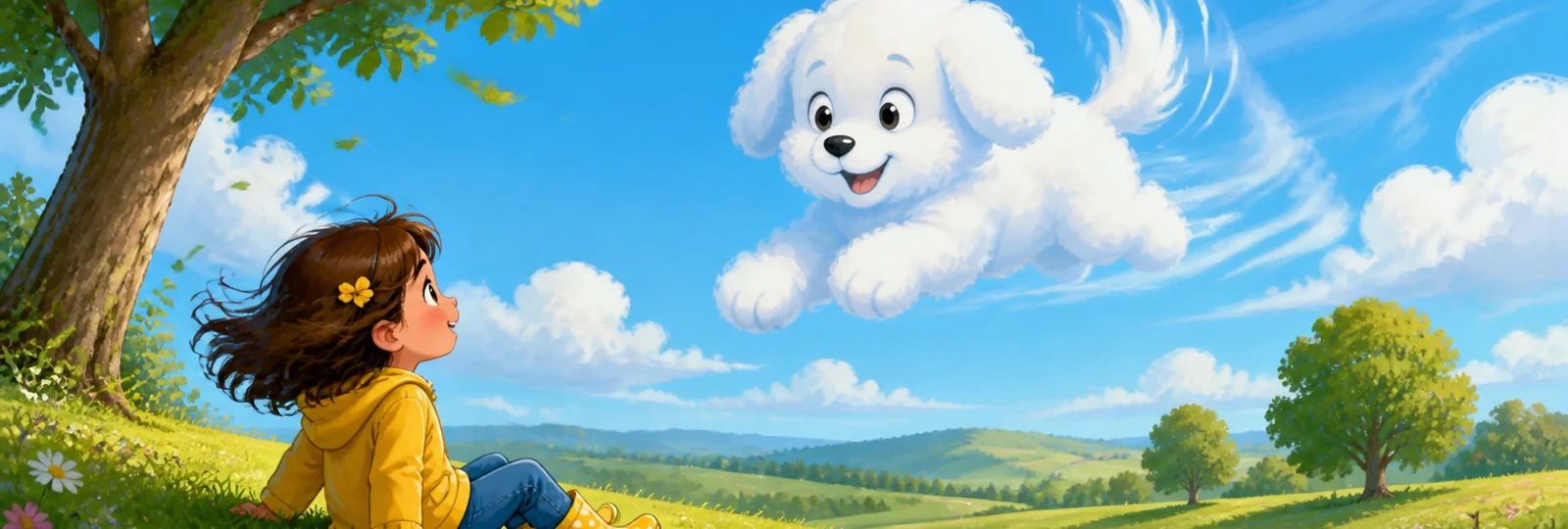 Illustrated scene 1 from Cloud Puppy