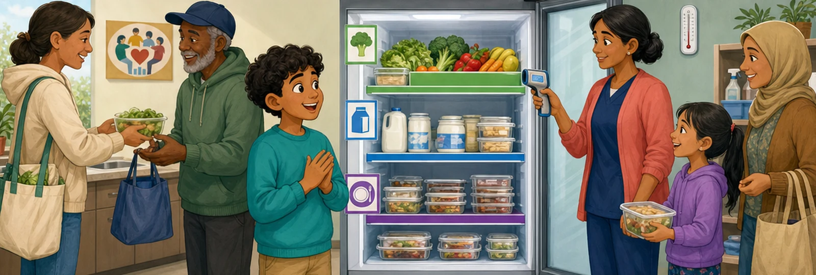 Illustrated scene 3 from The Community Fridge Plan