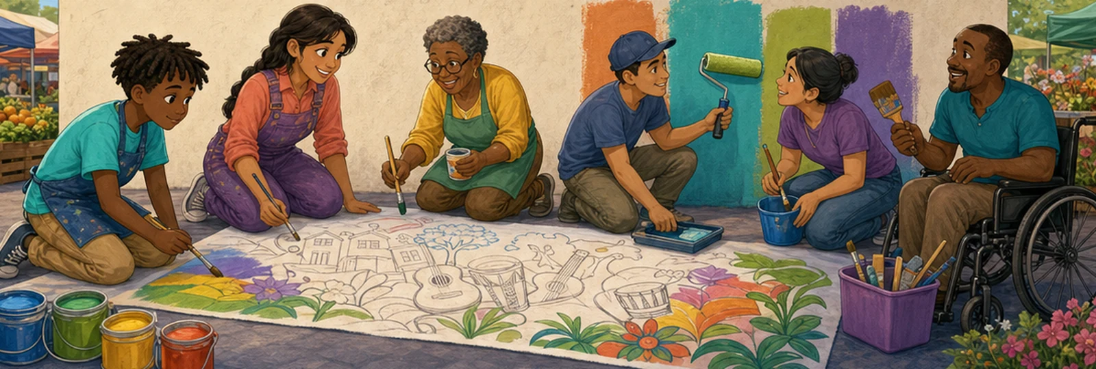 Illustrated scene 2 from Colors of Our Block