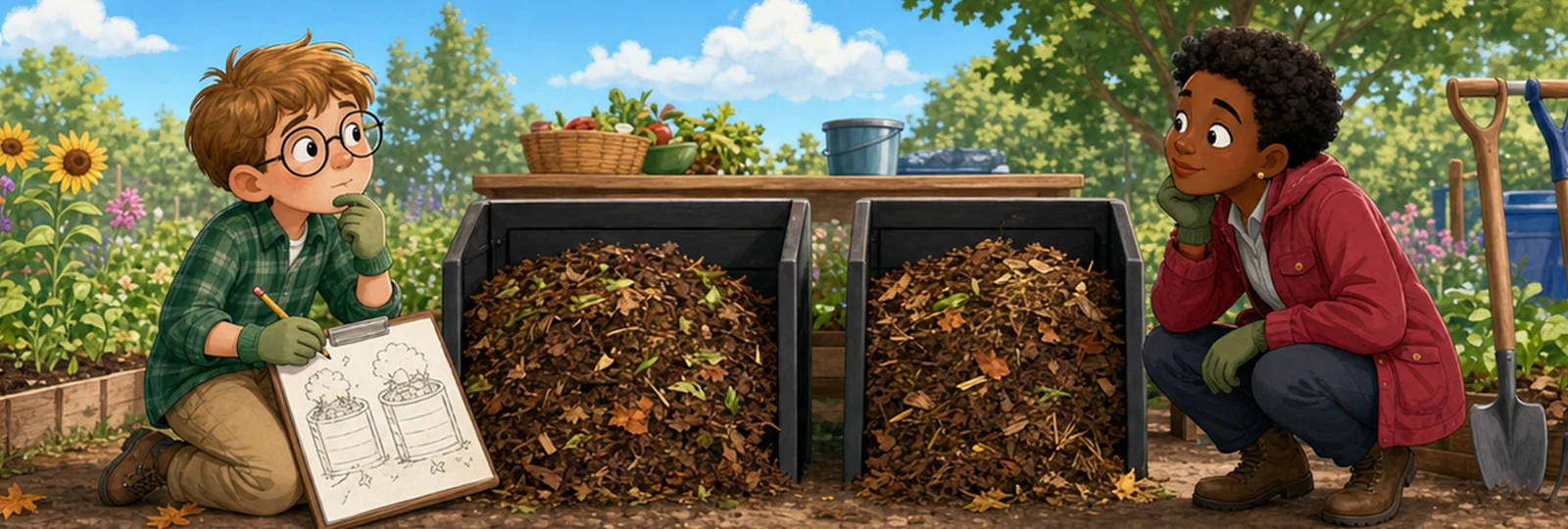 Illustrated scene 1 from The Warm Compost Question
