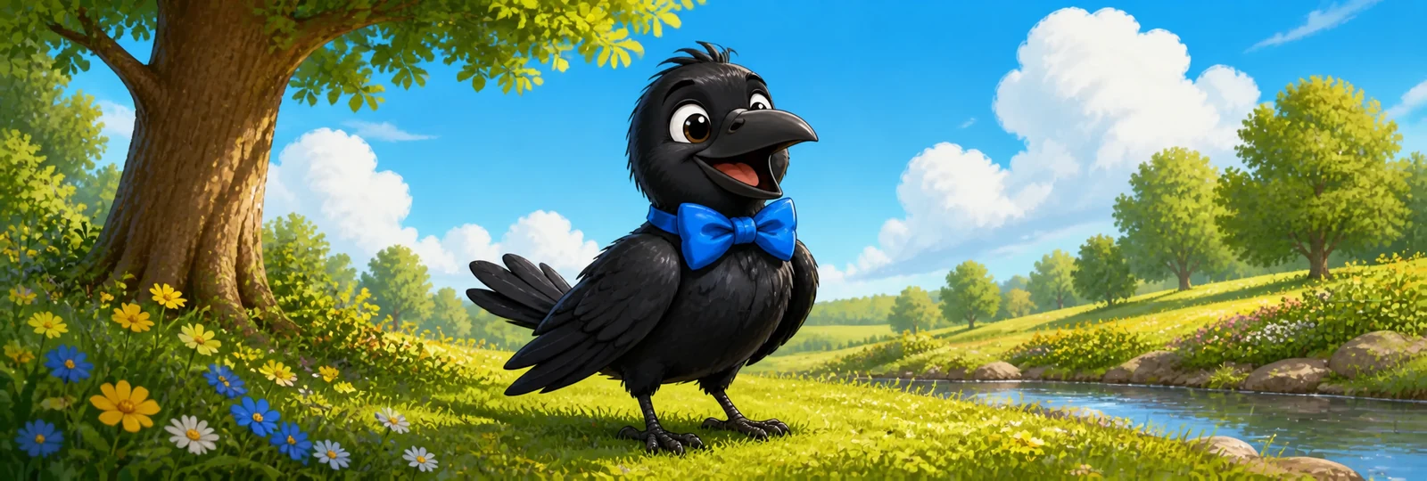 Illustrated scene 1 from Crow with a Bow