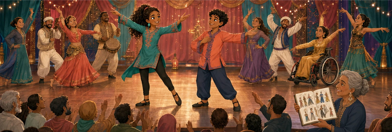 Illustrated scene 3 from Two Rhythms, One Dance