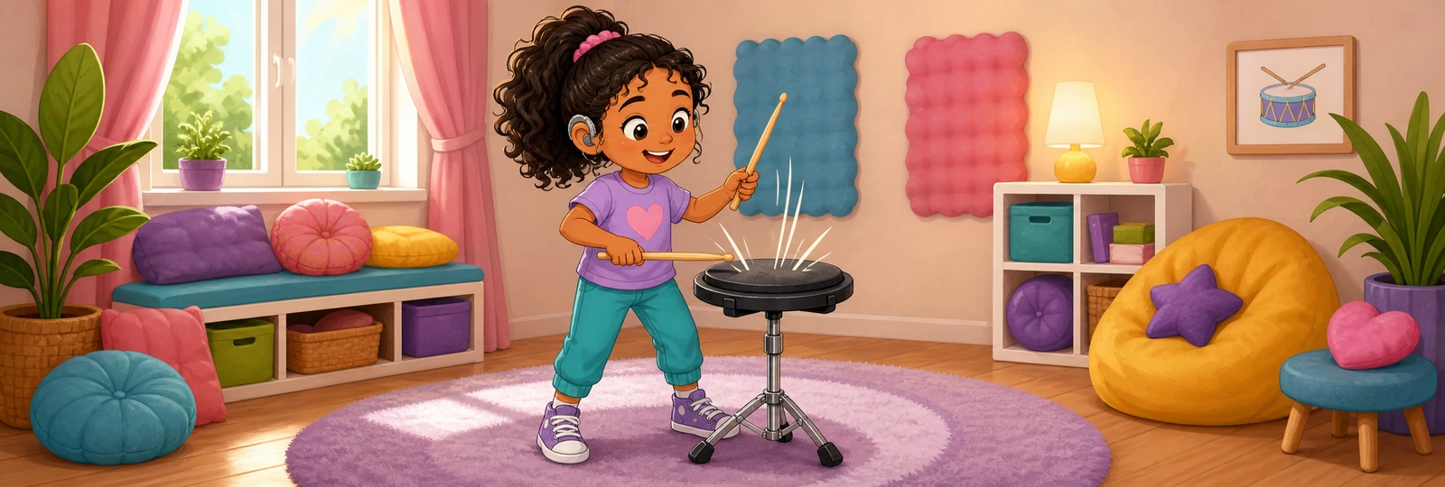 Illustrated scene 1 from Drum Practice