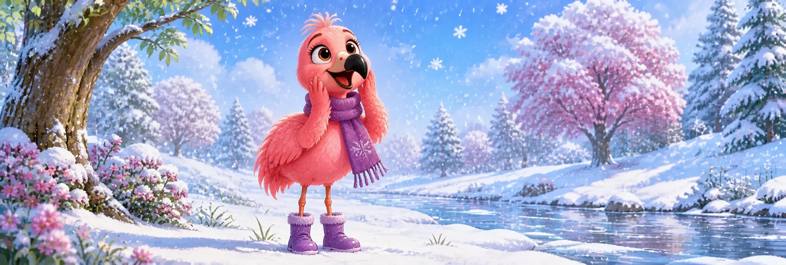 Illustration for Flamingo Snow