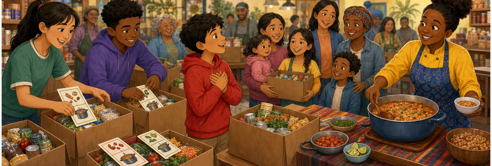 Illustrated scene 3 from The Food Drive Recipe