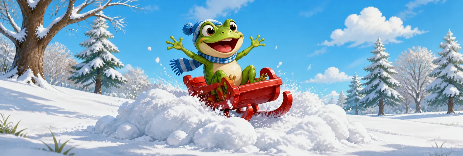 Illustration for Frog's Red Sled