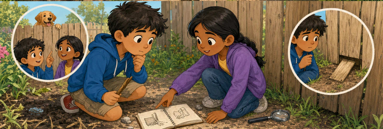 Illustrated scene 2 from The Garden Gate Riddle
