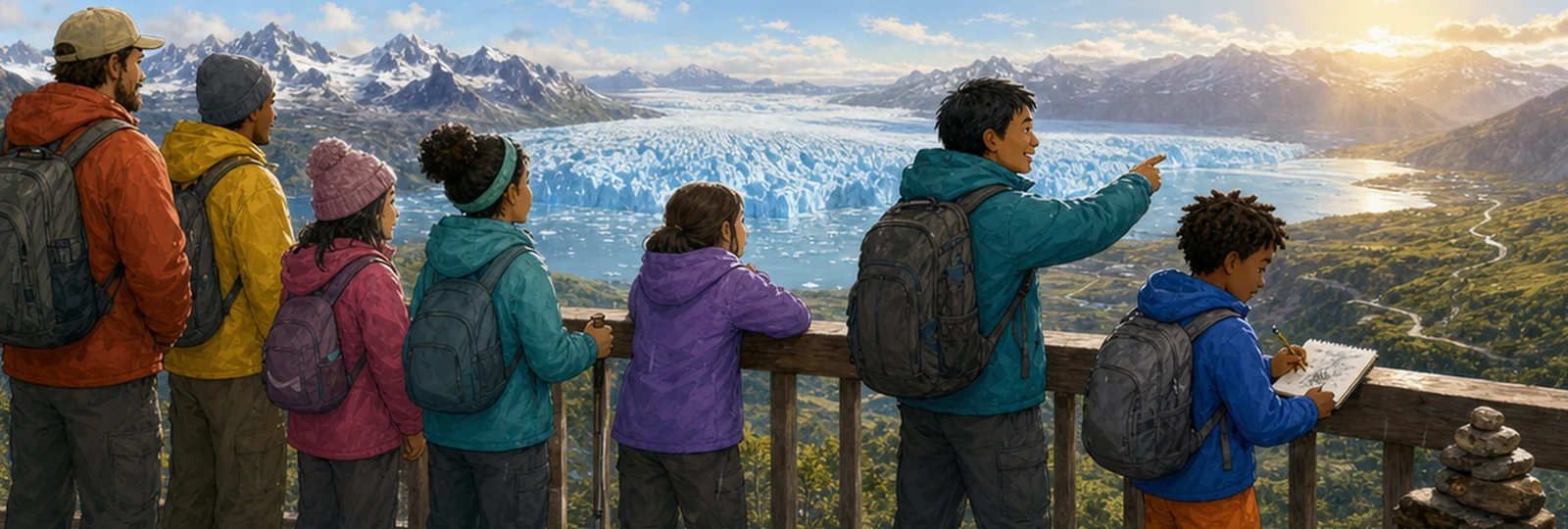 Illustrated scene 3 from The Glacier View