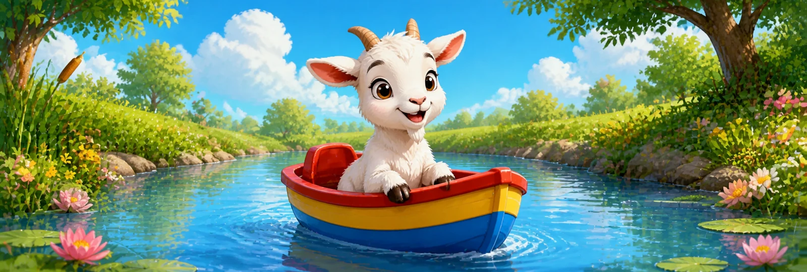 Illustration for Goat in a Boat