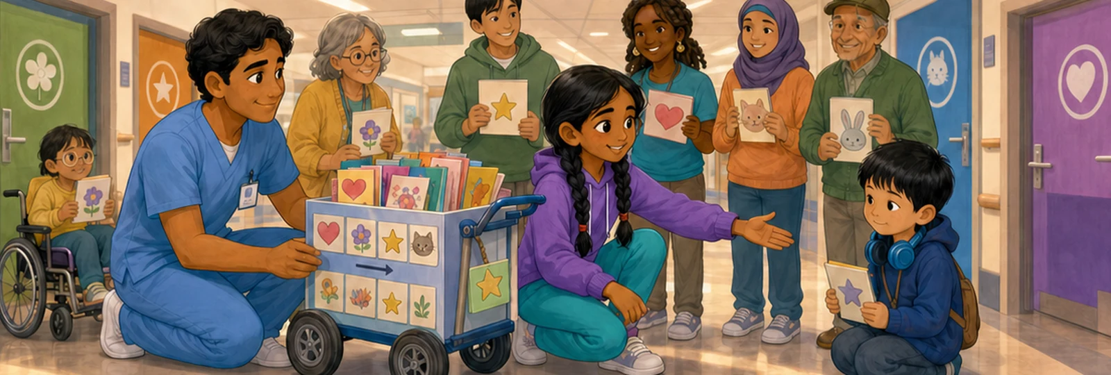 Illustrated scene 2 from The Cheerful Card Cart