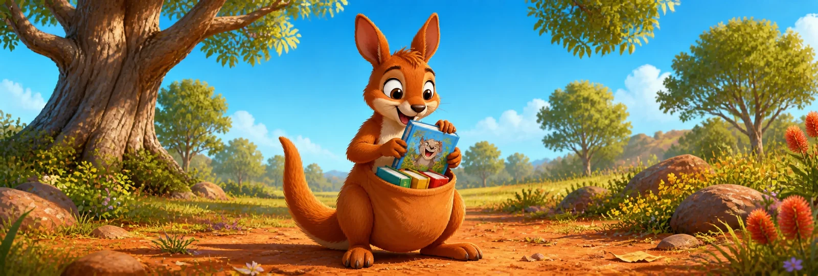 Illustration for Kangaroo Book Bag