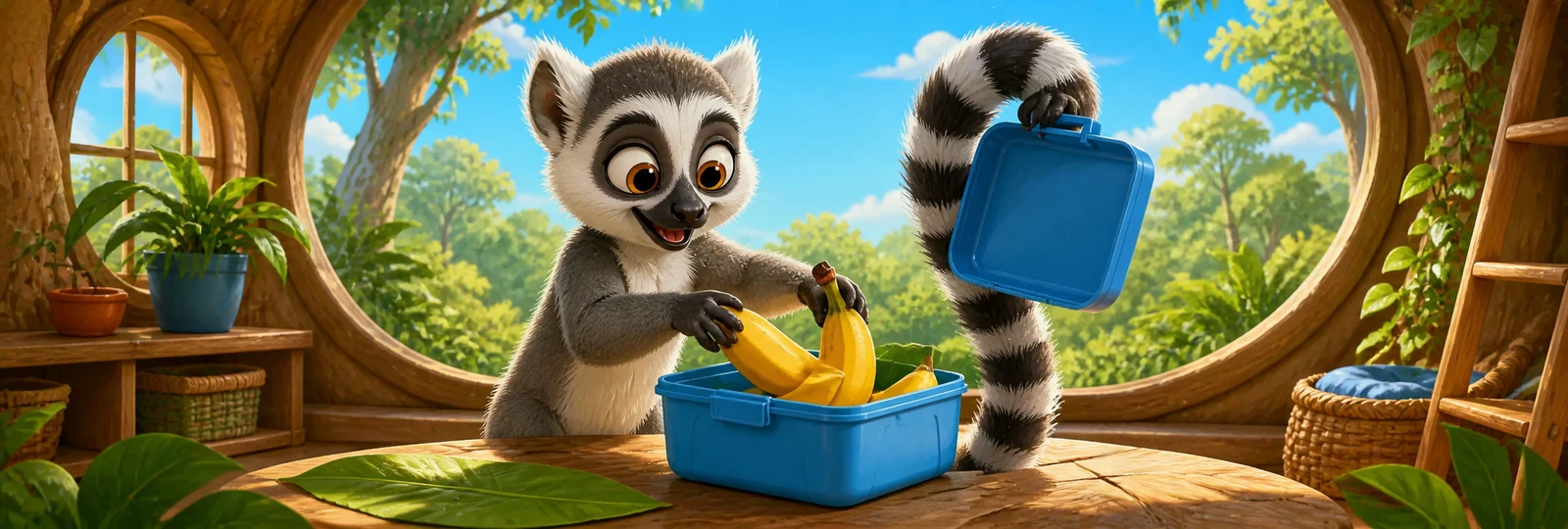 Illustrated scene 1 from Lemur Lunch