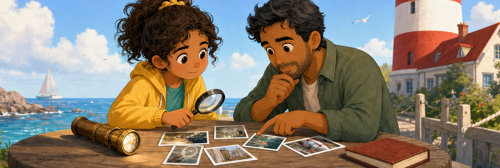 Illustrated scene 2 from The Lighthouse Lens Clue