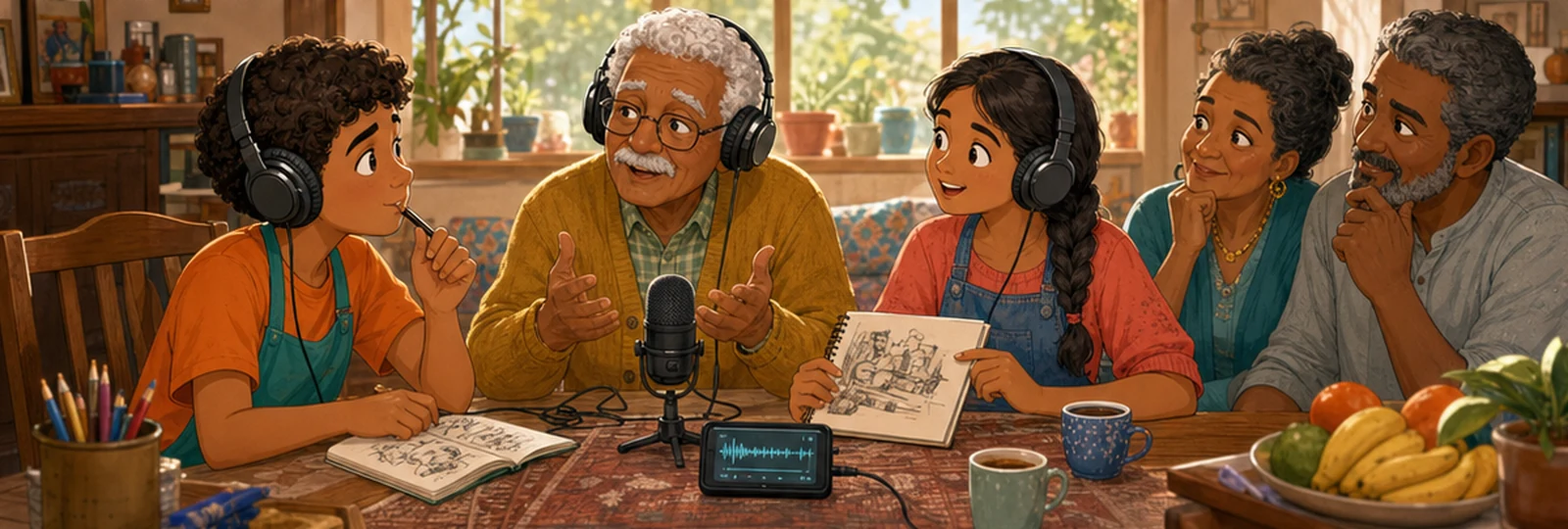 Illustrated scene 2 from The Recipe Story Podcast