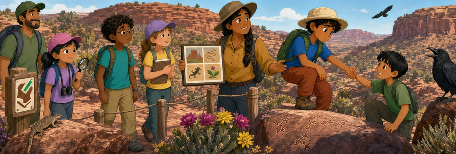 Illustrated scene 2 from Messages on the Mesa