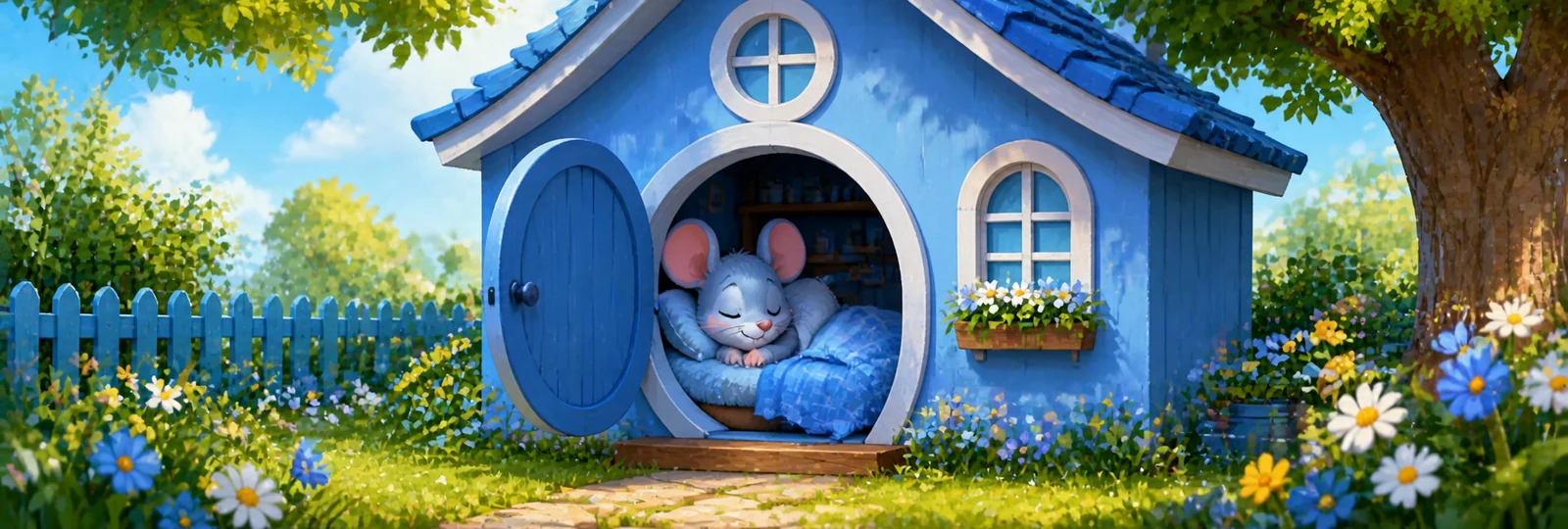 Illustration for Blue Mouse House