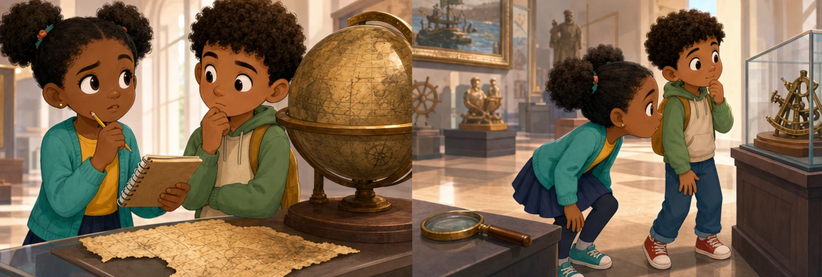 Illustrated scene 2 from The Museum Map Mystery