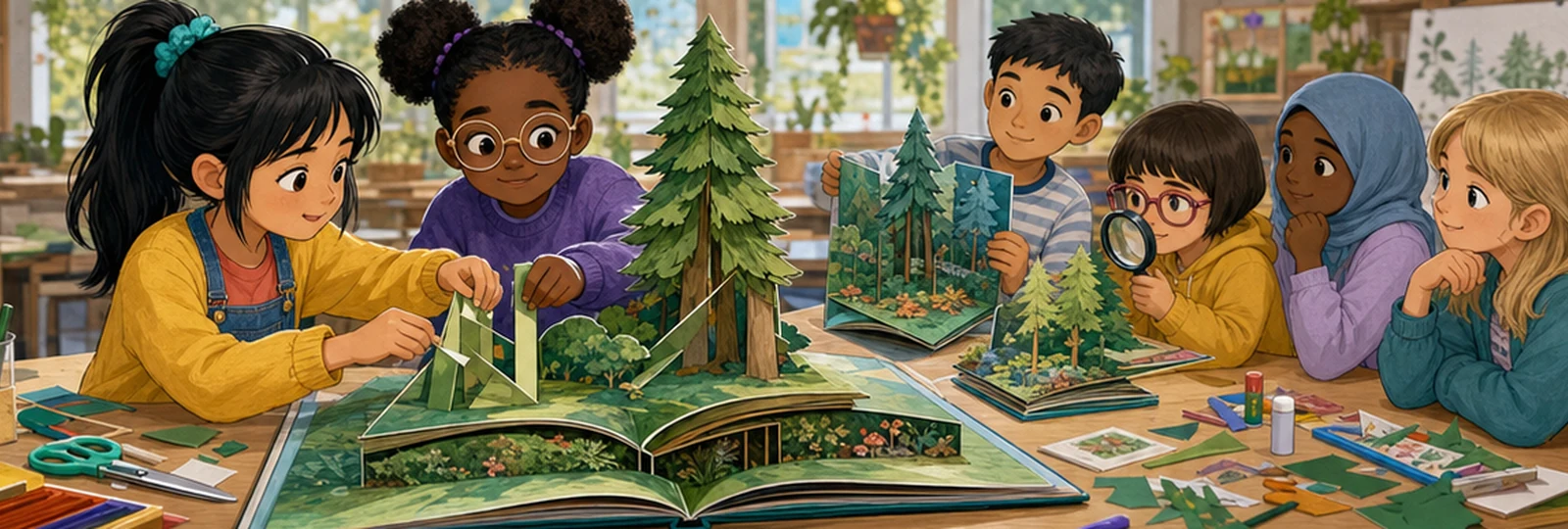 Illustrated scene 2 from The Pop-Up Forest Book