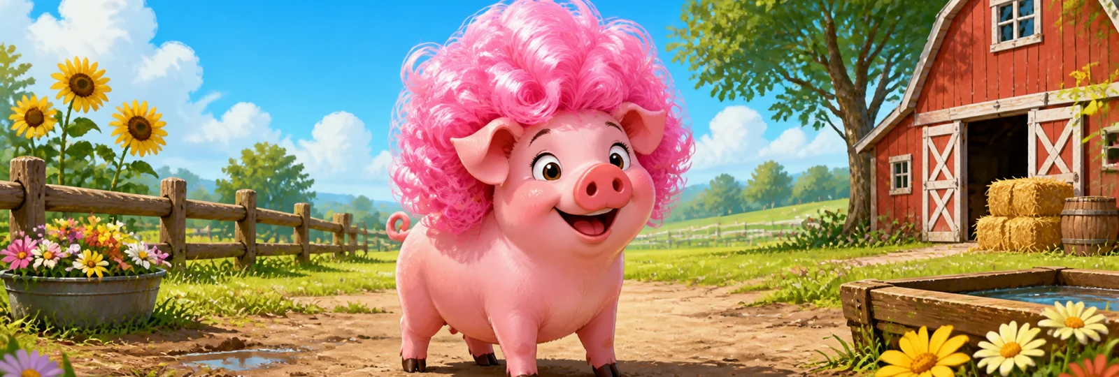 Illustration for Pig in a Wig