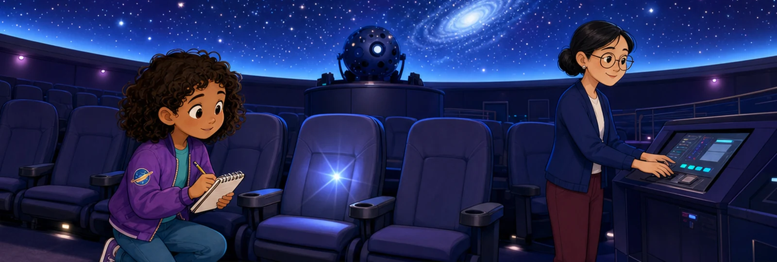 Illustrated scene 1 from The Planetarium Seat Signal