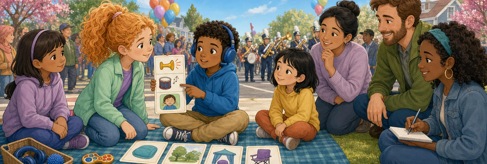 Illustrated scene 1 from A Calm Corner at the Parade