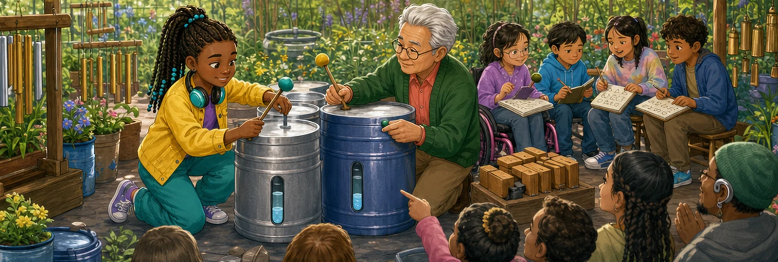 Illustrated scene 2 from The Rain Barrel Rhythm