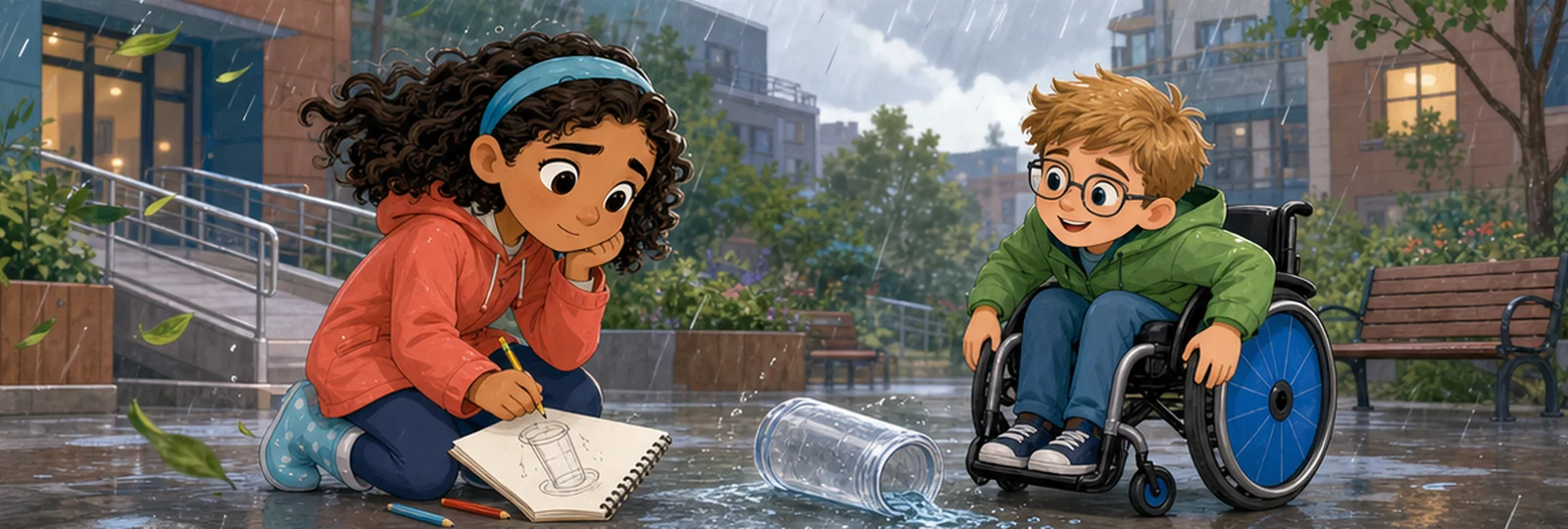 Illustrated scene 1 from The Rain Gauge Team