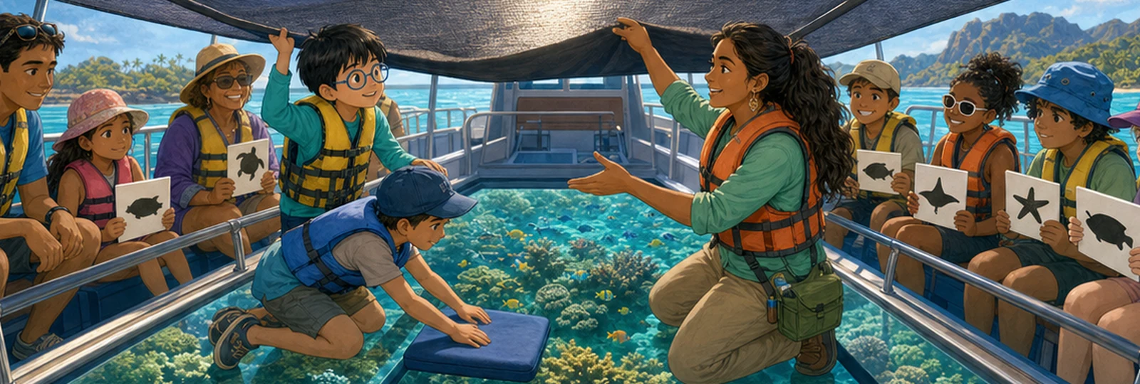 Illustrated scene 2 from The Glass-Bottom Boat