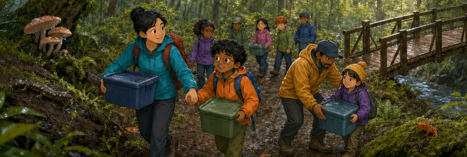 Illustrated scene 2 from The River Camp Crossing