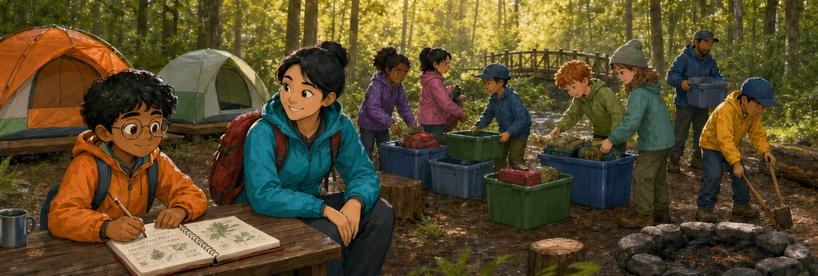 Illustrated scene 3 from The River Camp Crossing