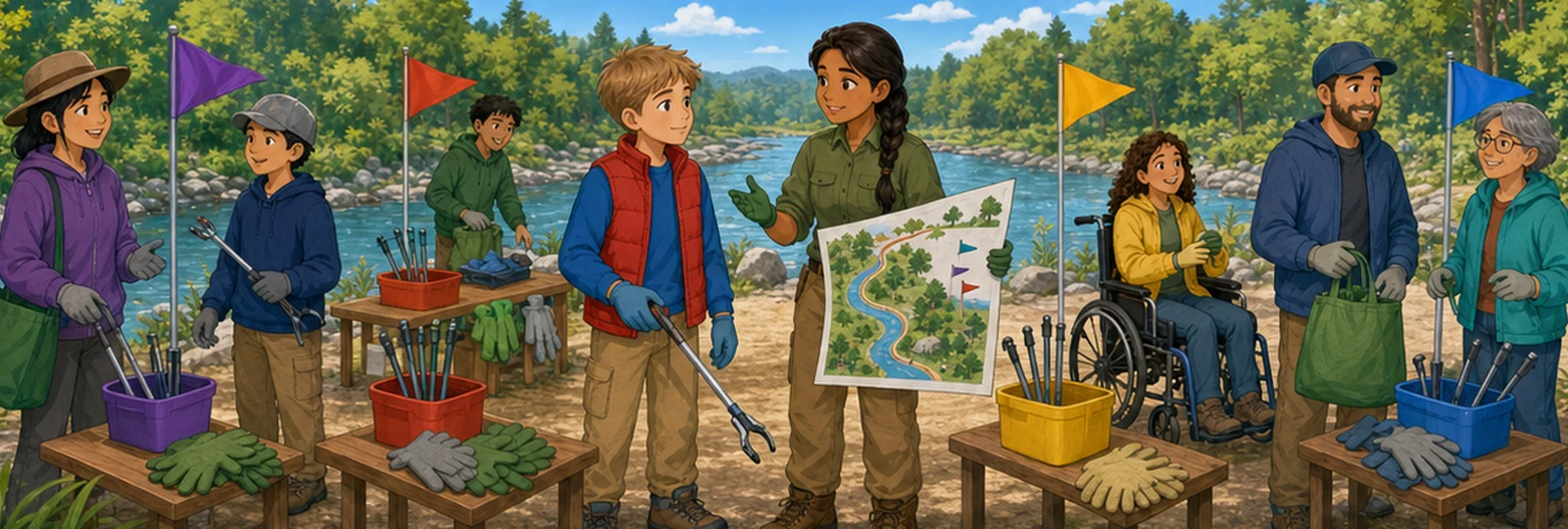 Illustrated scene 2 from The River Cleanup Map