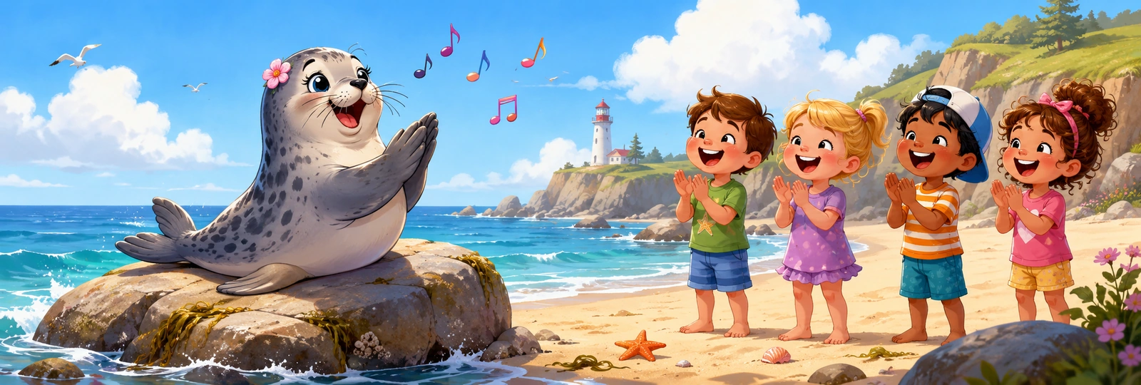 Illustrated scene 1 from Seal Clap