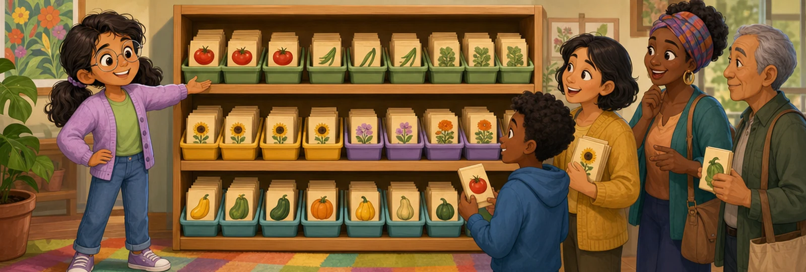 Illustrated scene 3 from The Seed Library