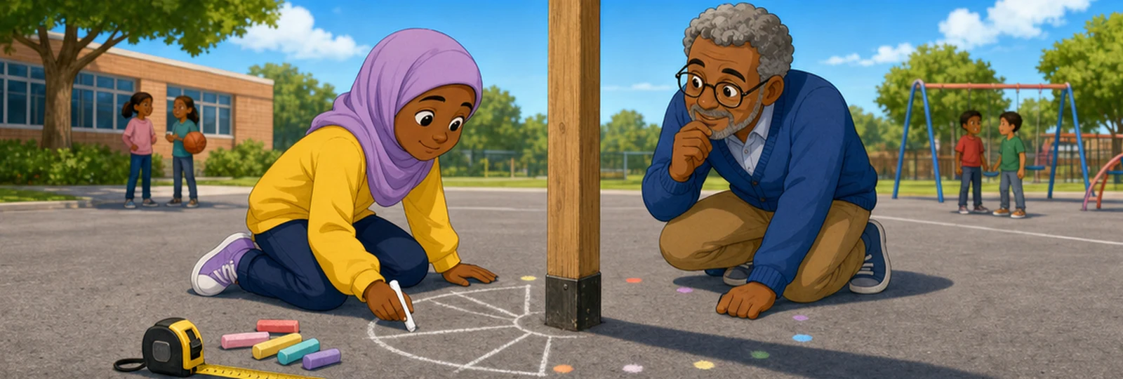 Illustrated scene 1 from The Playground Shadow Clock