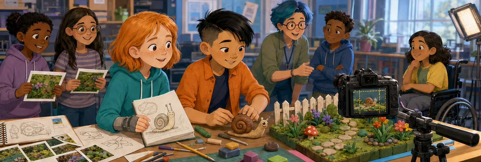 Illustrated scene 1 from The Stop-Motion Snail