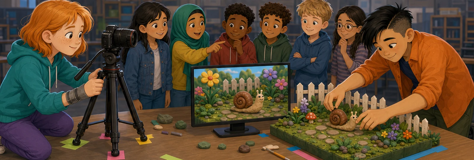 Illustrated scene 2 from The Stop-Motion Snail