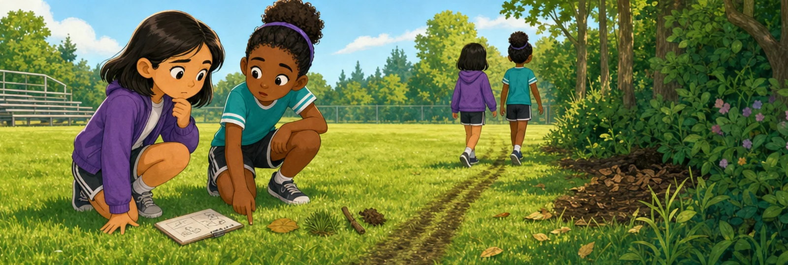 Illustrated scene 2 from The Vanishing Soccer Cones