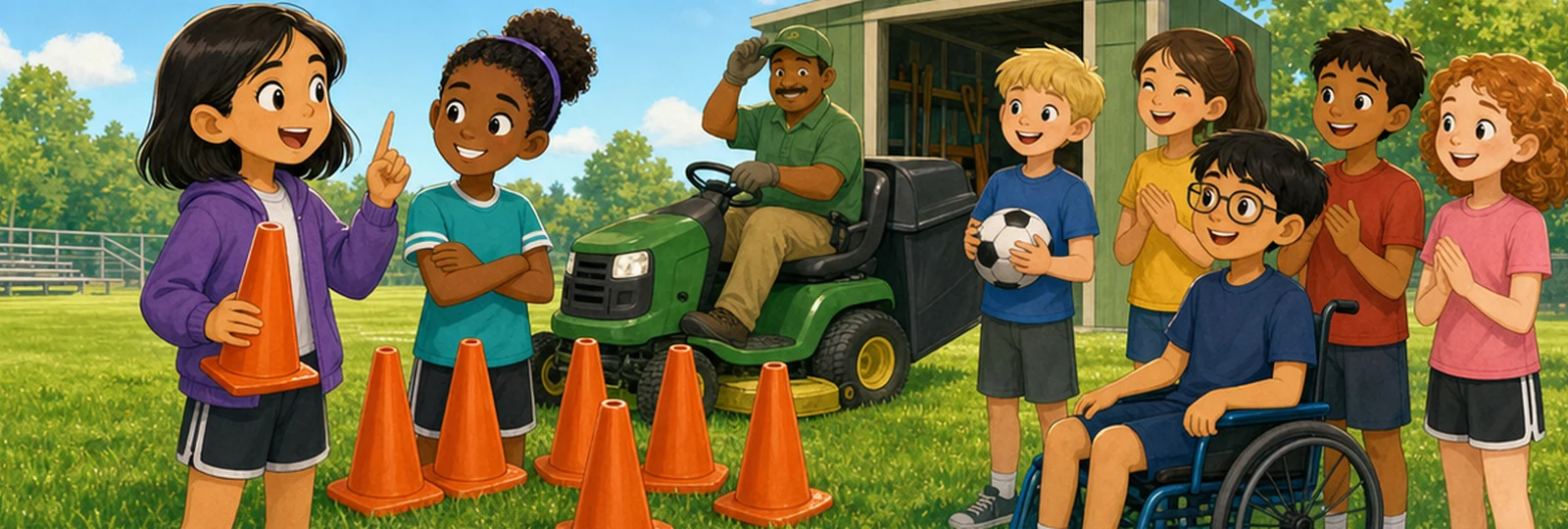 Illustrated scene 3 from The Vanishing Soccer Cones