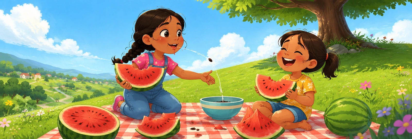 Illustrated scene 1 from Watermelon Seed