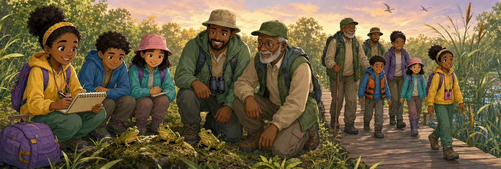 Illustrated scene 3 from Voices in the Wetland